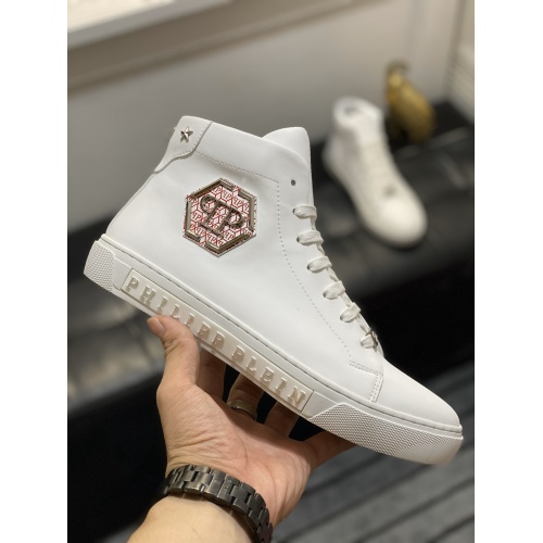 Replica Philipp Plein PP High Tops Shoes For Men #899148 $92.00 USD for Wholesale
