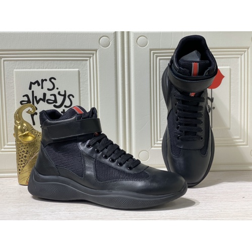 Replica Prada High Tops Shoes For Men #899153 $92.00 USD for Wholesale