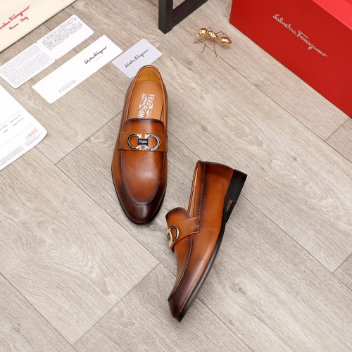 Replica Salvatore Ferragamo Leather Shoes For Men #900138 $72.00 USD for Wholesale