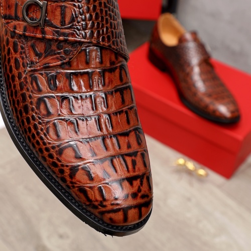 Replica Salvatore Ferragamo Leather Shoes For Men #900140 $82.00 USD for Wholesale