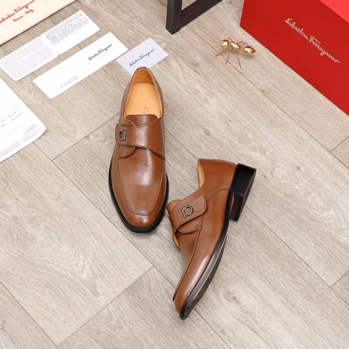 Replica Salvatore Ferragamo Leather Shoes For Men #900142 $82.00 USD for Wholesale