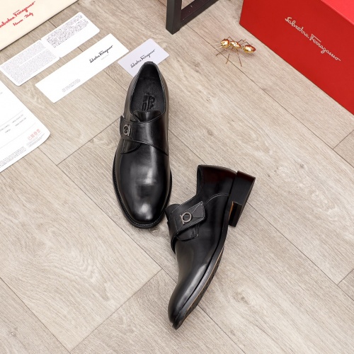 Replica Salvatore Ferragamo Leather Shoes For Men #900143 $82.00 USD for Wholesale