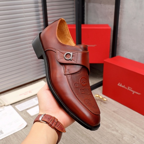 Replica Salvatore Ferragamo Leather Shoes For Men #900145 $82.00 USD for Wholesale