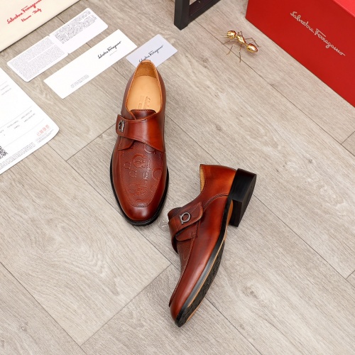 Replica Salvatore Ferragamo Leather Shoes For Men #900145 $82.00 USD for Wholesale
