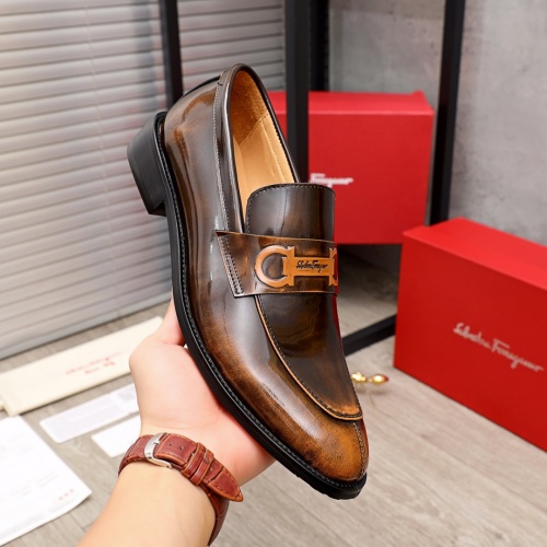 Replica Salvatore Ferragamo Leather Shoes For Men #900147 $82.00 USD for Wholesale