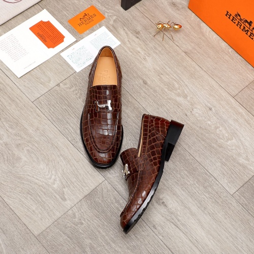 Replica Hermes Leather Shoes For Men #900157 $82.00 USD for Wholesale