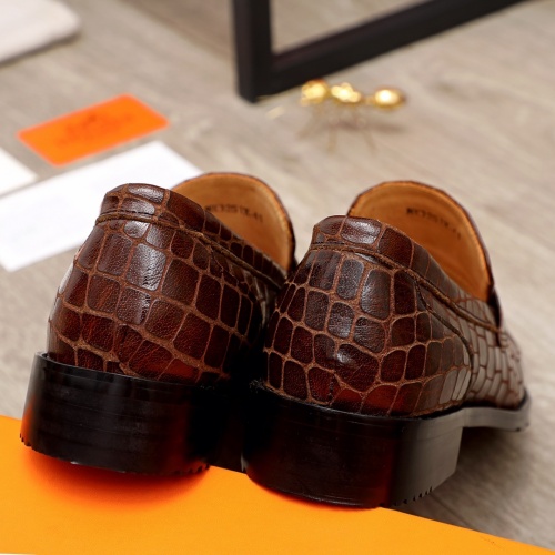 Replica Hermes Leather Shoes For Men #900157 $82.00 USD for Wholesale