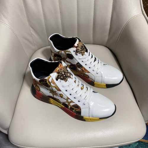 Replica Versace High Tops Shoes For Men #902105 $80.00 USD for Wholesale