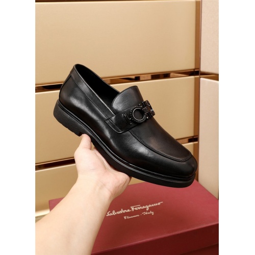 Replica Salvatore Ferragamo Leather Shoes For Men #902514 $92.00 USD for Wholesale