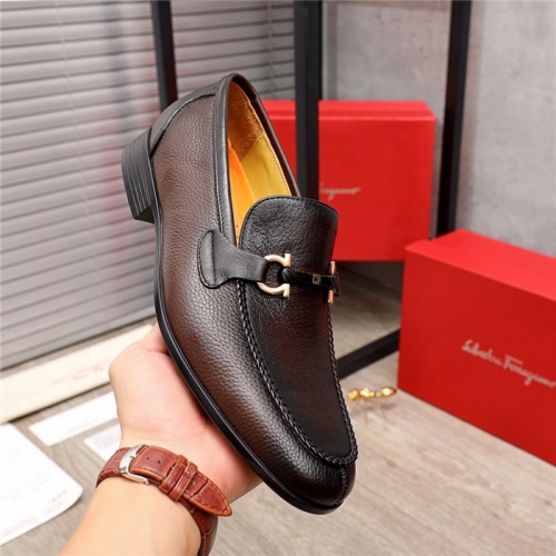 Replica Salvatore Ferragamo Leather Shoes For Men #903945 $82.00 USD for Wholesale