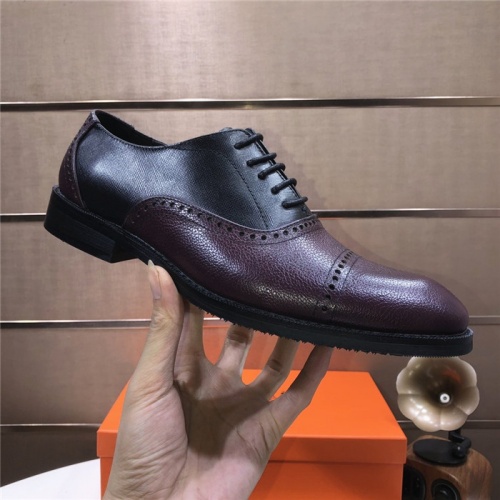 Replica Hermes Leather Shoes For Men #905984 $85.00 USD for Wholesale