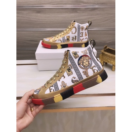 Replica Versace High Tops Shoes For Men #906436 $82.00 USD for Wholesale