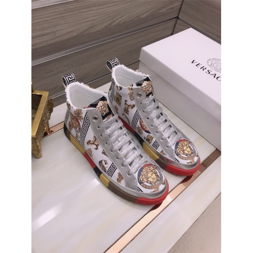 Versace High Tops Shoes For Men #906437 $82.00 USD, Wholesale Replica Versace High Tops Shoes