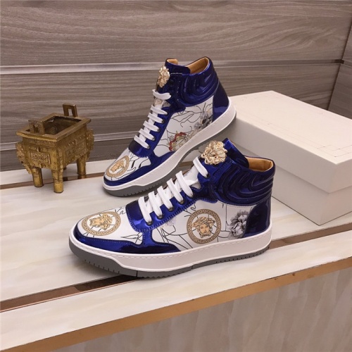 Replica Versace High Tops Shoes For Men #906442 $82.00 USD for Wholesale