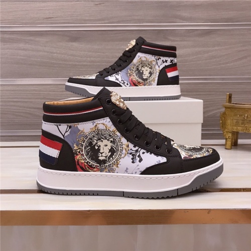 Replica Versace High Tops Shoes For Men #906443 $82.00 USD for Wholesale