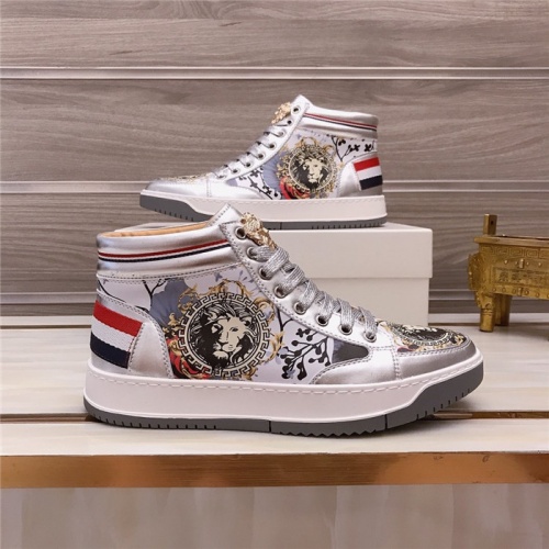 Replica Versace High Tops Shoes For Men #906445 $82.00 USD for Wholesale