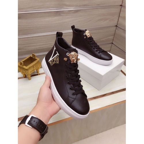 Replica Versace High Tops Shoes For Men #906448 $82.00 USD for Wholesale