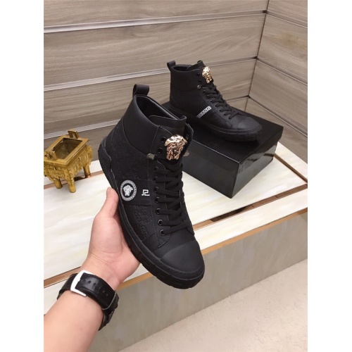Replica Versace High Tops Shoes For Men #906450 $82.00 USD for Wholesale