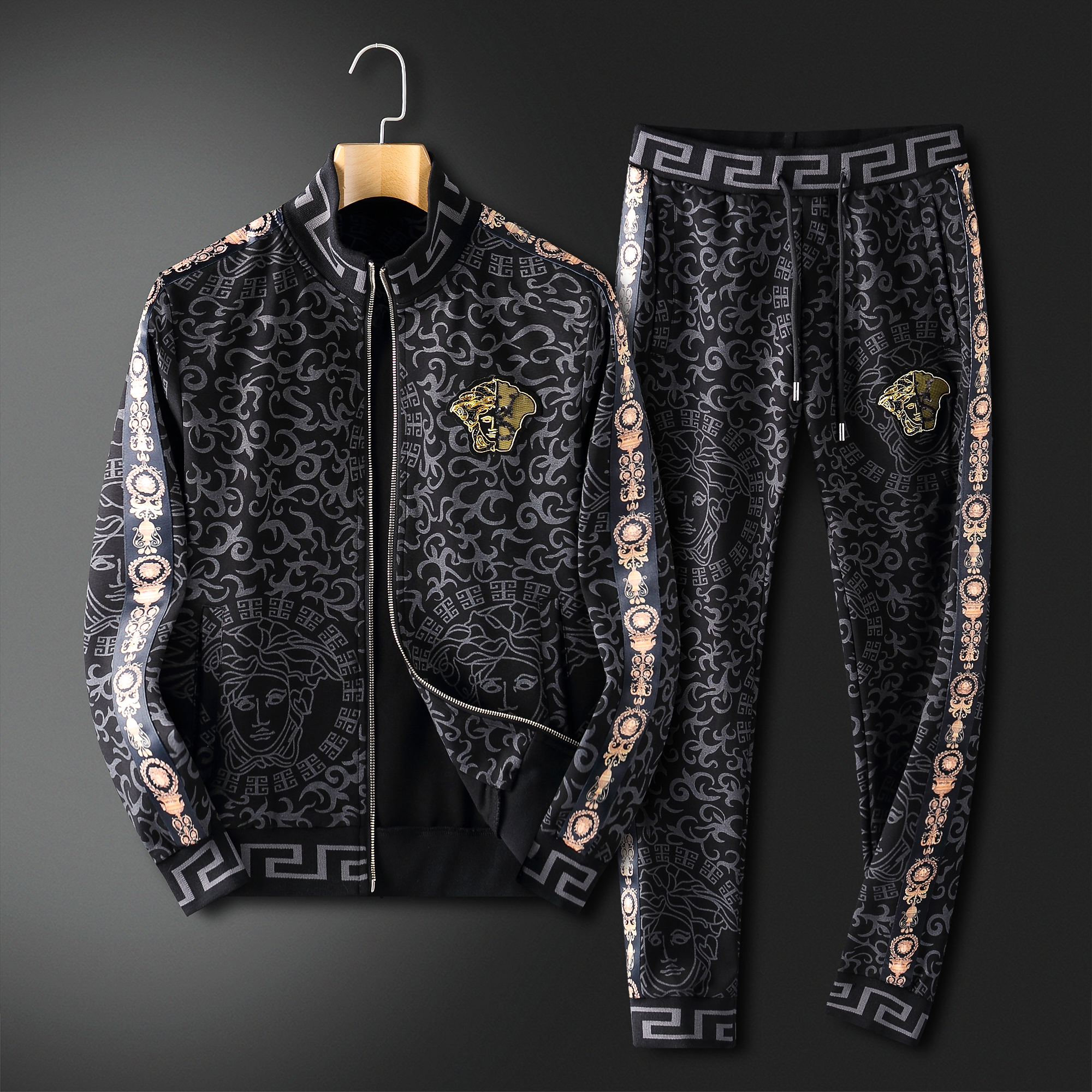 mens black versace tracksuit