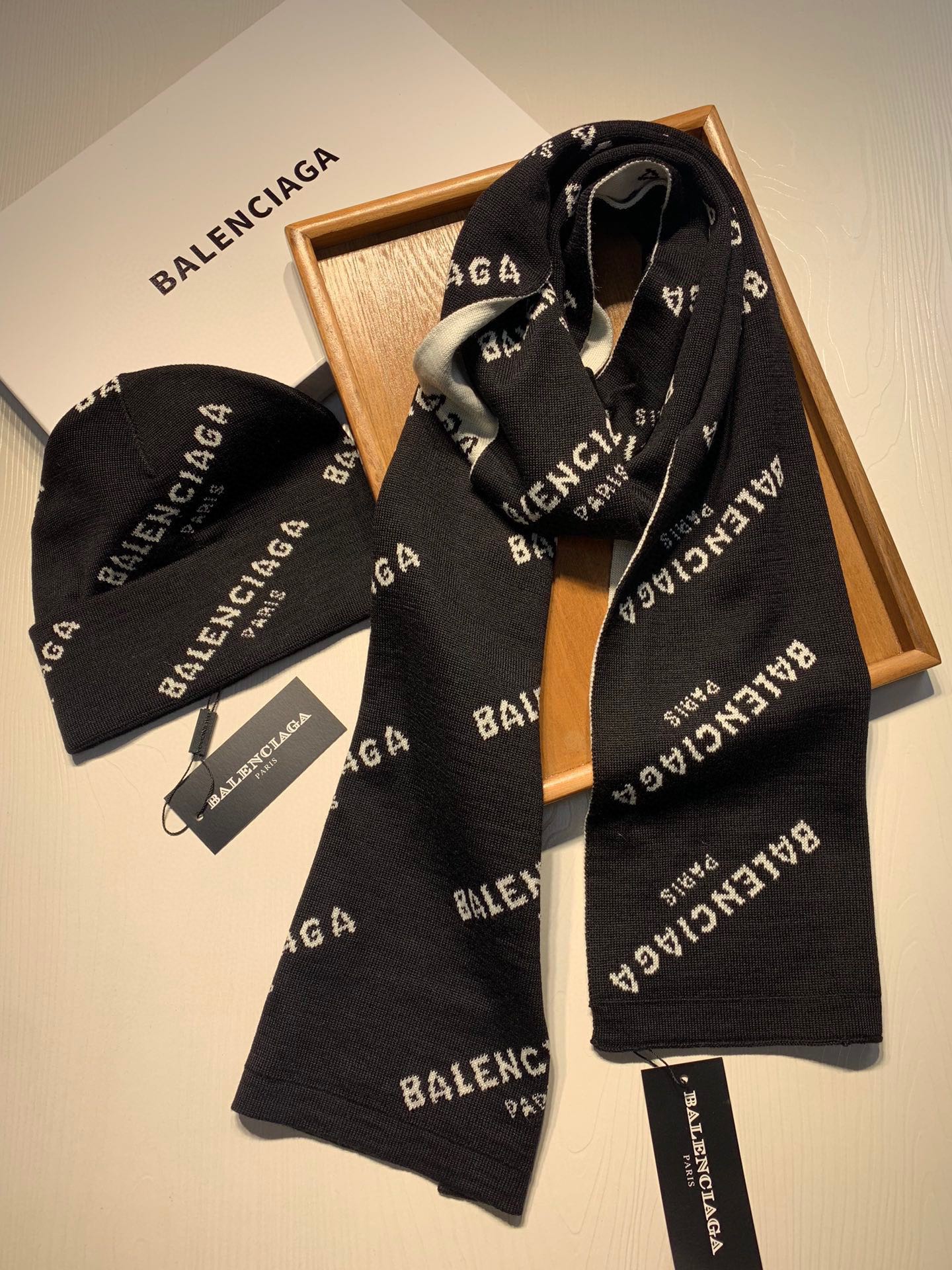 balenciaga hat and scarf