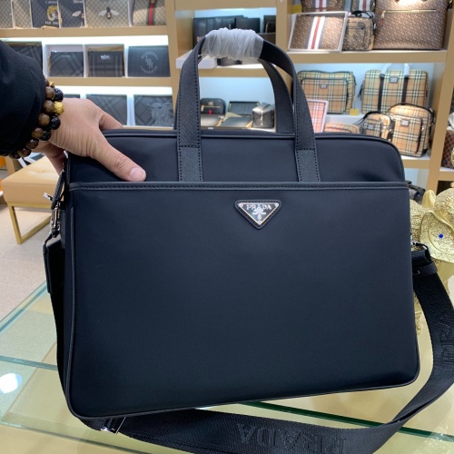 Replica Prada AAA Man Handbags #907037 $130.00 USD for Wholesale