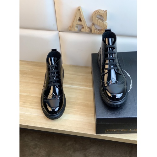 Replica Prada High Tops Shoes For Men #907366 $80.00 USD for Wholesale