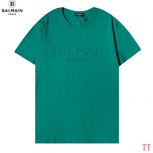Balmain T-Shirts Short Sleeved For Men #907563 $27.00 USD, Wholesale Replica Balmain T-Shirts
