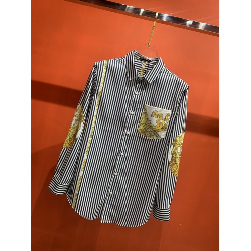 Replica Versace Shirts Long Sleeved For Men #909064 $52.00 USD for Wholesale