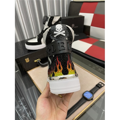 Replica Philipp Plein PP High Tops Shoes For Men #909091 $102.00 USD for Wholesale