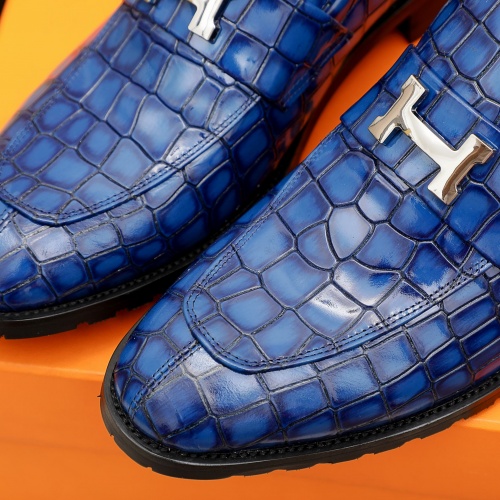 Replica Hermes Leather Shoes For Men #909237 $82.00 USD for Wholesale