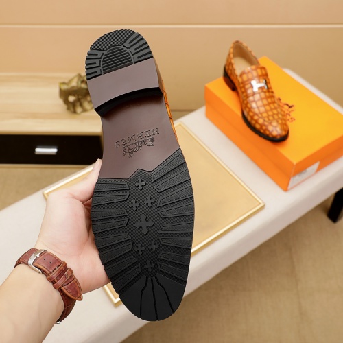 Replica Hermes Leather Shoes For Men #909238 $82.00 USD for Wholesale