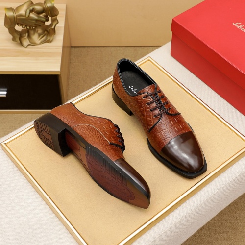 Replica Salvatore Ferragamo Leather Shoes For Men #909245 $80.00 USD for Wholesale