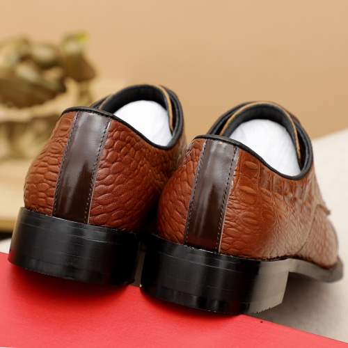 Replica Salvatore Ferragamo Leather Shoes For Men #909245 $80.00 USD for Wholesale