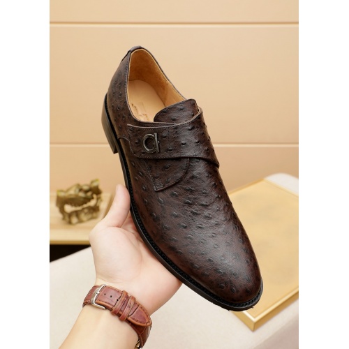 Replica Ferragamo Salvatore FS Leather Shoes For Men #909247 $82.00 USD for Wholesale