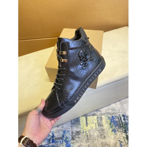 Replica Philipp Plein PP High Tops Shoes For Men #909282 $88.00 USD for Wholesale