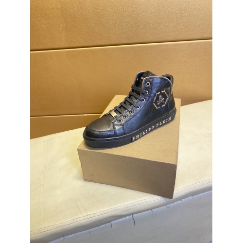 Replica Philipp Plein PP High Tops Shoes For Men #909283 $88.00 USD for Wholesale