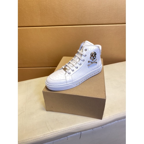 Replica Philipp Plein PP High Tops Shoes For Men #909284 $88.00 USD for Wholesale