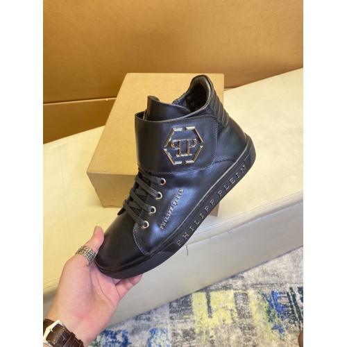 Replica Philipp Plein PP High Tops Shoes For Men #909285 $88.00 USD for Wholesale