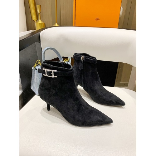 Replica Hermes Boots For Women #909380 $135.00 USD for Wholesale