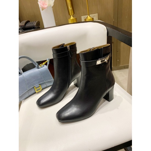 Replica Hermes Boots For Women #909385 $145.00 USD for Wholesale