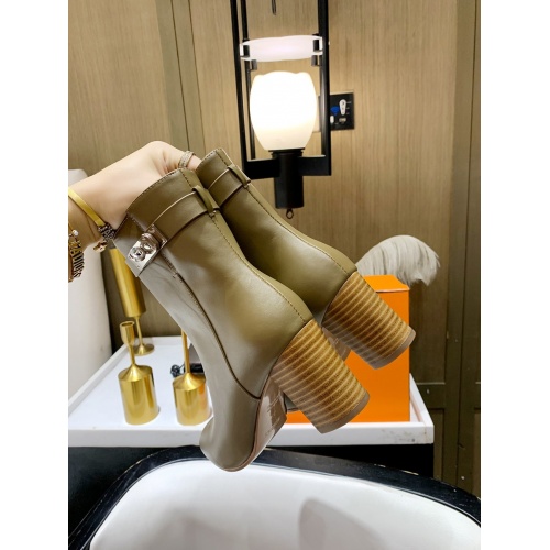 Replica Hermes Boots For Women #909386 $145.00 USD for Wholesale