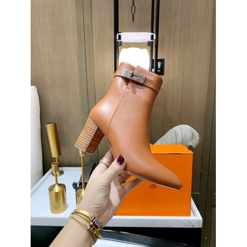 Replica Hermes Boots For Women #909387 $145.00 USD for Wholesale