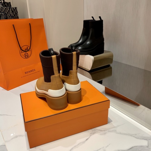 Replica Hermes Boots For Women #909400 $145.00 USD for Wholesale