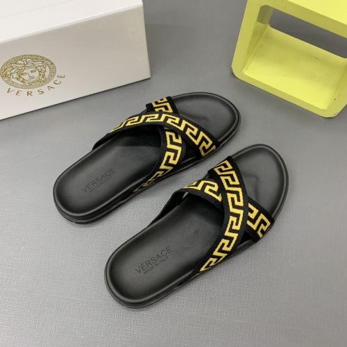 Replica Versace Slippers For Men #909497 $64.00 USD for Wholesale