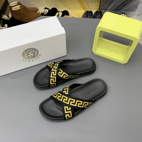Replica Versace Slippers For Men #909497 $64.00 USD for Wholesale
