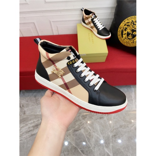 Replica Burberry High Tops Shoes For Men #910134 $88.00 USD for Wholesale