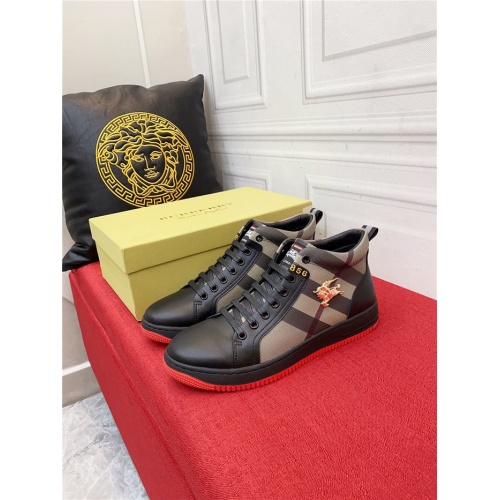 Replica Burberry High Tops Shoes For Men #910137 $76.00 USD for Wholesale