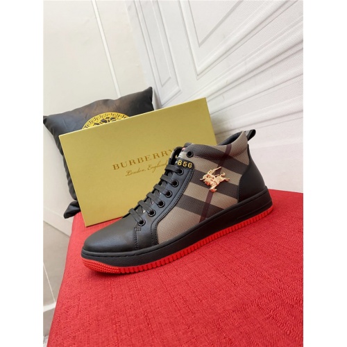 Replica Burberry High Tops Shoes For Men #910137 $76.00 USD for Wholesale