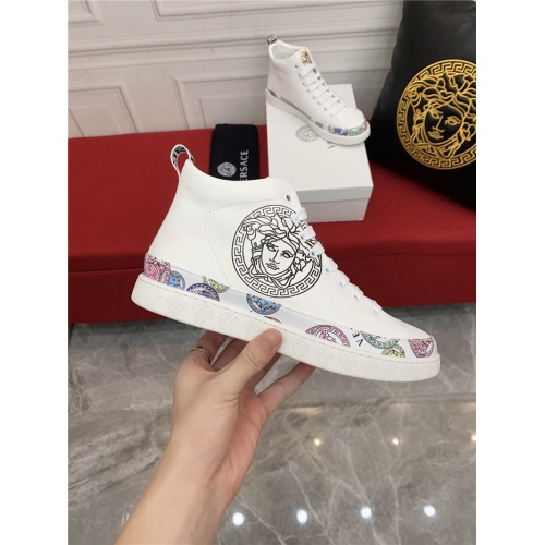 Replica Versace High Tops Shoes For Men #910138 $80.00 USD for Wholesale