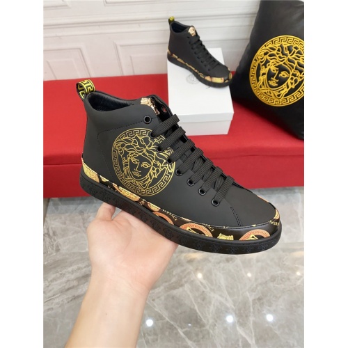 Replica Versace High Tops Shoes For Men #910139 $80.00 USD for Wholesale